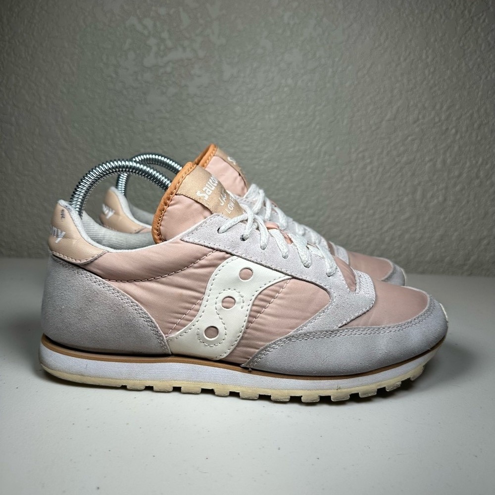 Saucony Womens Jazz Running Shoes Pink Beige Sneakers Athletic Lace Up 7.5